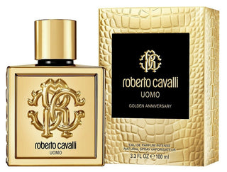 Roberto Cavalli Uomo Golden Anniversary for men perfume bottle - elegant design, luxury fragrance