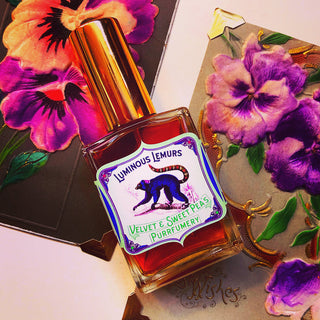 Luminous Lemurs Velvet & Sweet Pea’s Purrfumery for women and men - Luxury fragrance bottle - Purrfumery.com