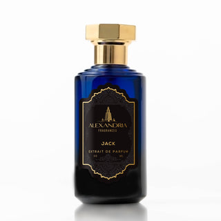 Jack Alexandria Fragrances for women and men - Luxury unisex perfume bottle on white background