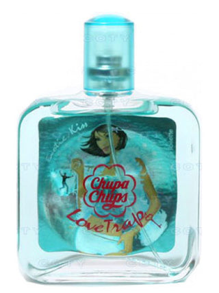 Love Trap Exotic Kiss Chupa Chups Womens Perfume - Elegant fragrance bottle on white background