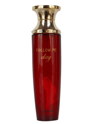 Follow Me Day Новая Заря (The New Dawn) womens perfume - elegant fragrance bottle on white background