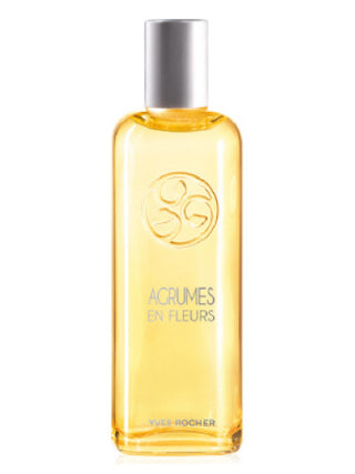 Yves Rocher Agrumes en Fleurs Womens Perfume - Elegant fragrance bottle with citrus and floral notes on white background