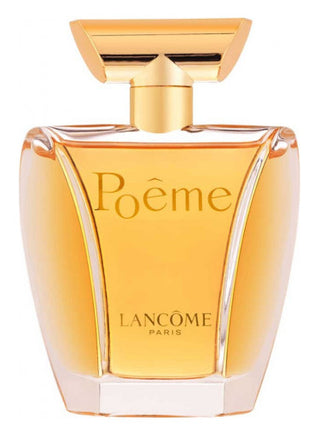 Poeme Lancôme Womens Perfume - Elegant fragrance bottle with floral design. Shop now for Poeme Lancôme perfume for women.