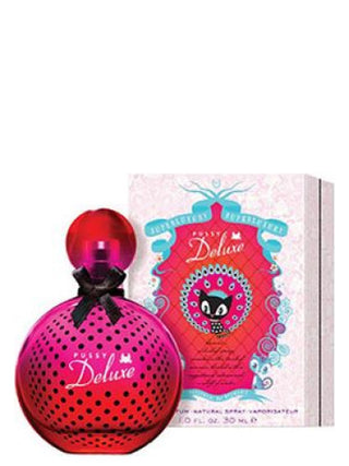 Female fragrance - Pussy Deluxe for women - Perfume bottle on white background