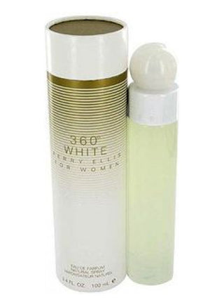 360° White Perry Ellis Womens Perfume - Elegant fragrance bottle on white background