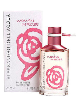 woman in rose Alessandro Dell Acqua perfume for women - elegant floral fragrance