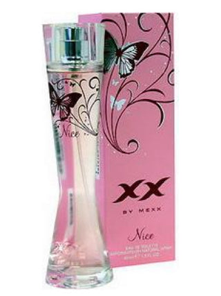 Mexx XX Nice Mexx for women perfume - elegant fragrance bottle on white background