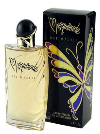 Masquerade Bob Mackie perfume for women - elegant fragrance bottle on white background