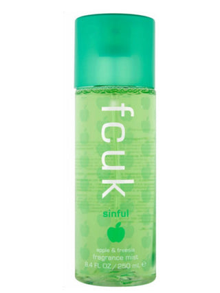 Sinful Apple & Freesia FCUK Perfume for Women - Elegant Fragrance Bottle on White Background