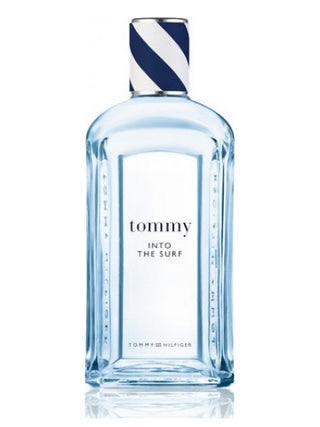 Tommy Into The Surf Tommy Hilfiger Mens Perfume - Fragrance Bottle on Blue Background