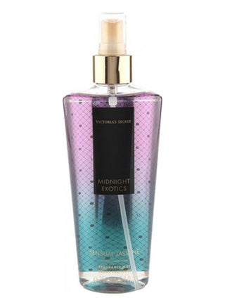 Midnight Exotics Sensual Jasmine Victorias Secret perfume for women - seductive fragrance bottle on a dark background