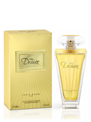 Louis Varel My Desire Perfume for Women - Elegant fragrance bottle on white background