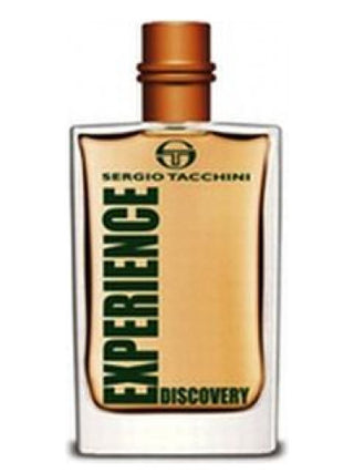 Experience Discovery Sergio Tacchini Mens Perfume - Elegant fragrance bottle on a white background