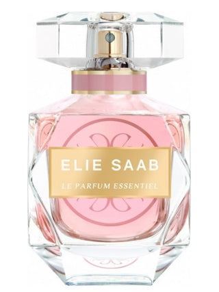 Le Parfum Essentiel Elie Saab for Women - Exquisite fragrance bottle on white background