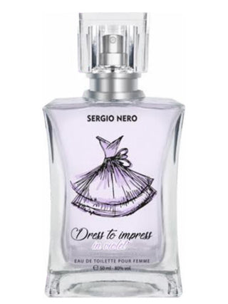 Violet Sergio Nero Dress To Impress perfume for women - Elegant fragrance bottle on white background