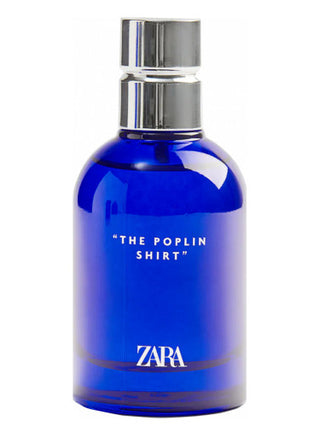 Zara Mens The Poplin Shirt Perfume - Elegant masculine fragrance bottle on white background