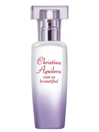 Christina Aguilera Eau So Beautiful perfume for women - elegant fragrance bottle on white background