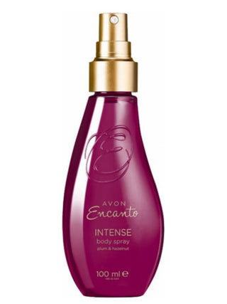 Encanto Intense Plum & Hazelnut Avon Womens Perfume - Exquisite fragrance bottle on white background