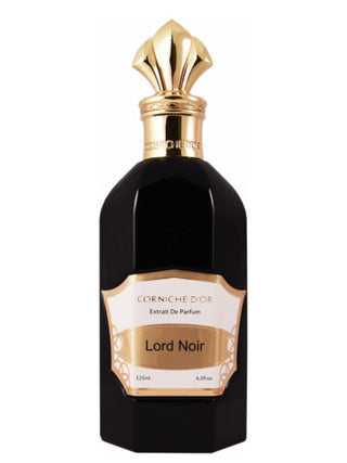 Lord Noir Corniche DOr Perfume for Women and Men - Elegant Fragrance Bottle on White Background