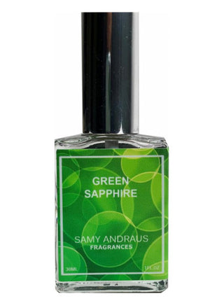 Green Sapphire Samy Andraus Fragrances for women and men - Perfume bottle on white background