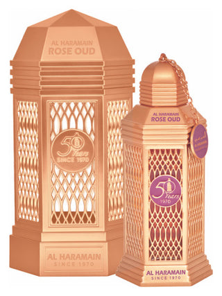 50 Years Rose Oud Al Haramain Perfumes for Women and Men - Exquisite fragrance bottle on white background - Best Perfume for Women and Men - Al Haramain Perfumes - Buy Now!