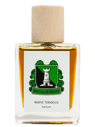 Island Tobacco Aromas de Salazar Perfume for Women and Men - Aromatic Fragrance Bottle on White Background