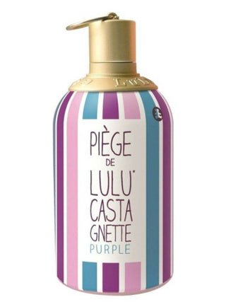 Piège de Lulu Castagnette Purple perfume for women - elegant fragrance bottle on white background