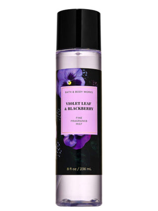 Violet Leaf & Blackberry Bath & Body Works perfume for women - elegant fragrance bottle on white background