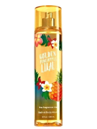 Golden Pineapple Luau Bath & Body Works womens perfume - Tropical fragrance bottle on white background