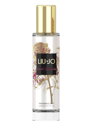 Sweet Carnation Fragrance Mist Liu Jo for women - Floral perfume bottle on white background