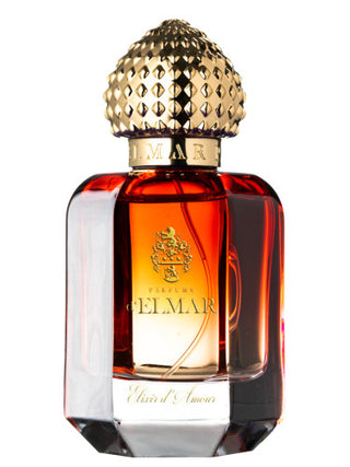 Unisex Elixir dAmour Parfums dElmar Perfume for Women and Men - Elegant fragrance bottle on white background