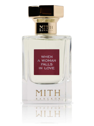 Womens perfume - When A Woman Falls In Love Mith - Elegant fragrance bottle on white background