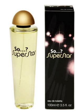 So...? Superstar So...? Womens Perfume - Elegant fragrance bottle on white background