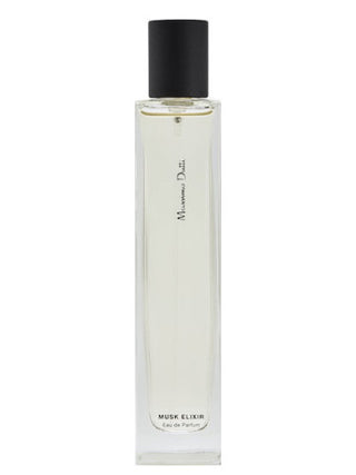 Massimo Dutti Musk Elixir Perfume for Women and Men - Elegant fragrance bottle on white background