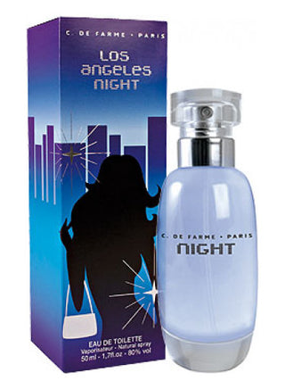 Los Angeles Night Corine de Farme Perfume for Women - Elegant bottle of fragrance on black background