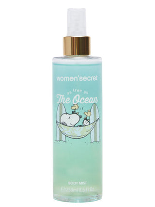 Ocean Snoopy Women Secret perfume for women - elegant fragrance bottle on white background