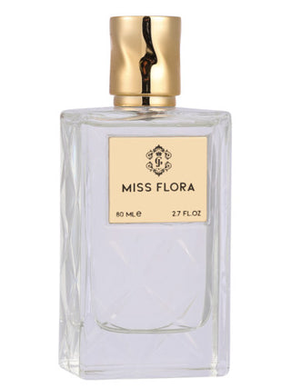 Miss Flora Golden Judi Perfume for Women and Men - Elegant Fragrance Bottle on White Background