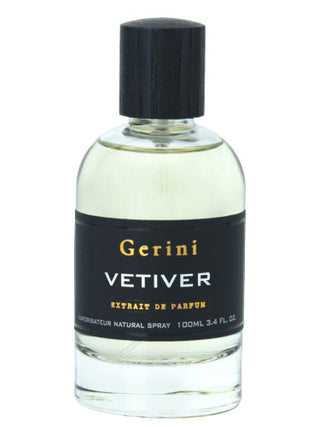 Vetiver Gerini Perfume for Women and Men - Fragrance Bottle on White Background