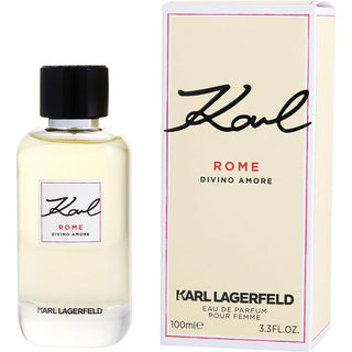 Karl Rome Divino Amore Karl Lagerfeld perfume for women - elegant fragrance bottle on white background