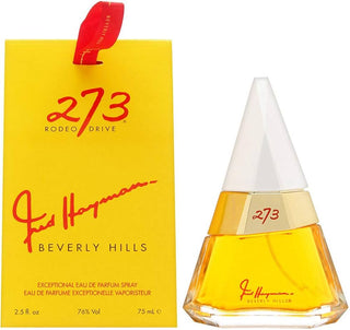 273 Rodeo Drive Fred Hayman for women - Elegant floral perfume bottle on white background