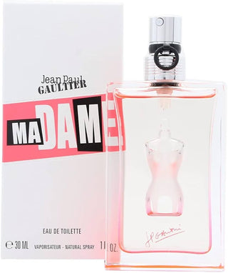 Ma Dame Jean Paul Gaultier for women perfume - elegant fragrance bottle design on white background