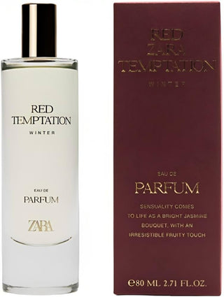 Red Temptation Winter Eau de Parfum Zara for women - elegant fragrance bottle on white background