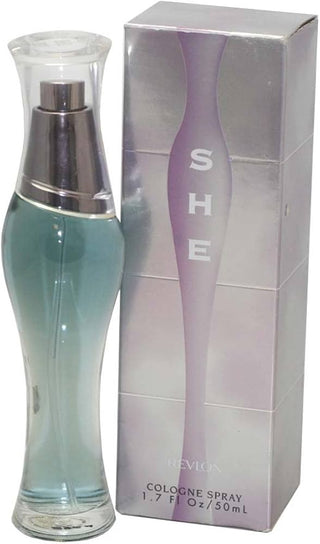 She Revlon for women perfume - elegant fragrance bottle on white background