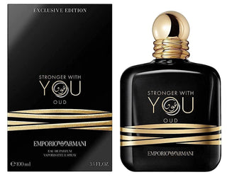 Emporio Armani Stronger With You Oud Giorgio Armani mens perfume bottle on white background