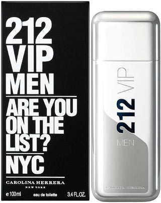 212 VIP Men Carolina Herrera for men perfume bottle on white background