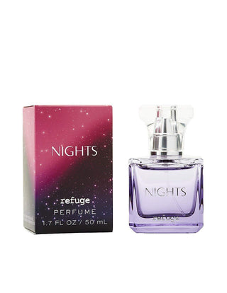 Refuge Nights Charlotte Russe for Women Perfume - Elegant fragrance bottle on white background