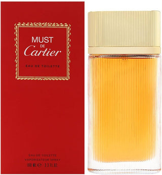 Must de Cartier Cartier for women perfume - elegant fragrance bottle on white background