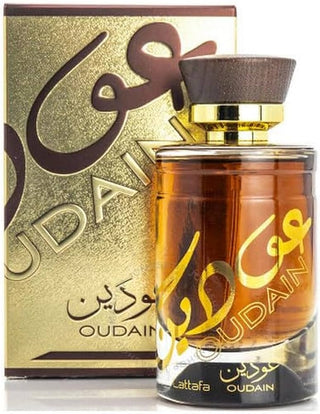 Oudain Lattafa Perfumes for men - Premium fragrance bottle on white background