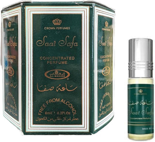 The alt text for the perfume image should be: Saat Safa Al-Rehab Unisex Perfume - Exquisite Fragrance for Men and Women