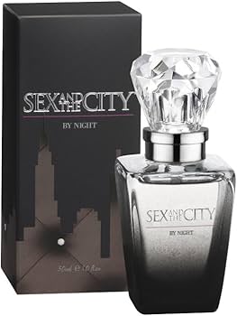 Sex and the City By Night perfume for women - elegant fragrance bottle on black background